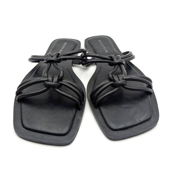 Azalea Wang Stetson Tubular Straps Knot Flat Sandals Women's Black US7 EU37.5 - Picture 11 of 11